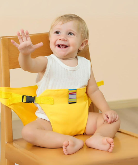 حزام كرسي محمول للرضّع – أمان أثناء تناول الطعام في أي مكان ابتداءً من عمر 4 أشهر / Portable baby chair belt – Safety during meals anywhere from 4 months